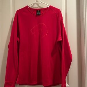 DeMarini Training Pullover waffle top Long Sleeve vented fleece lined sz L red